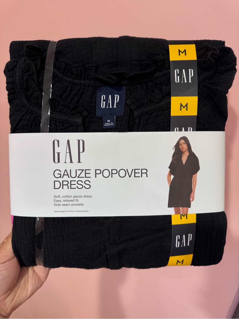 GAP Black Gauze Popover Dress - Women